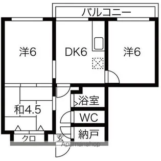 新琴似ハイツ 116号室【116号室号室】の間取り