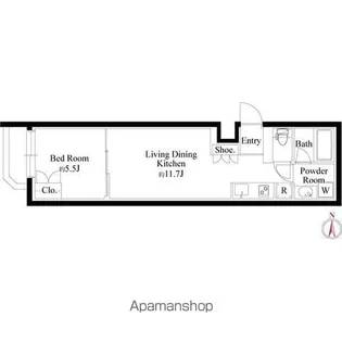 グランパセオ代々木上原Ⅱ【101号室】の間取り