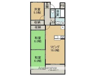 コーポ一畑北堀【502号室】の間取り