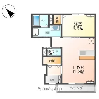 1LDKの間取り画像