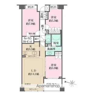 パークハウス千石丸山町【4階】の間取り