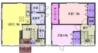 岩手県北上市さくら通り2丁目【一戸建】の間取り