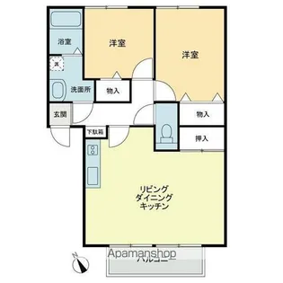 フォブール龍雲B【1階】の間取り