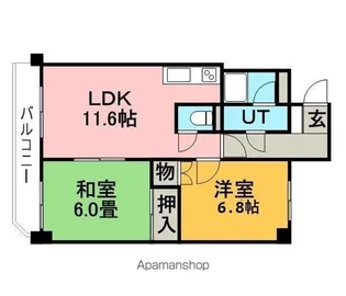 アクティブプラザ厚別中央B棟【703号室】の間取り