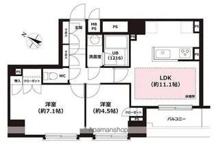 ビバリーホームズ松濤【405号室】の間取り