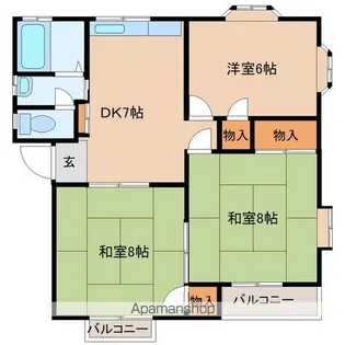 ホワイトコーポ大代3号棟【206号室】の間取り