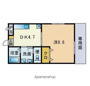 アムールCrest【103号室】の間取り