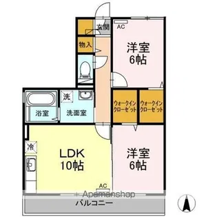 セレッソ花楯88【1階】の間取り