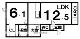 1LDKの間取り画像