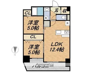 ラ・ソレイユ南2条【11階】の間取り