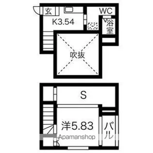 ヒューマンスクエア天昌寺【205号室】の間取り