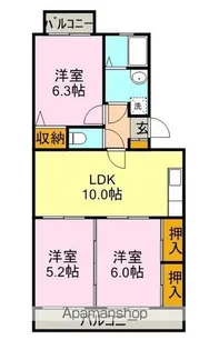 オレンジコーポ【202号室】の間取り