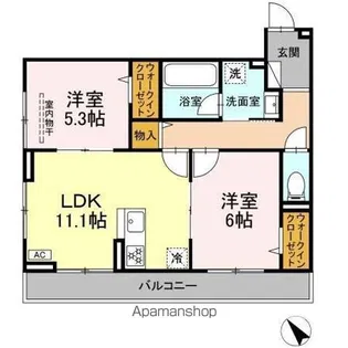 D PAINA 鴨居II【2階】の間取り