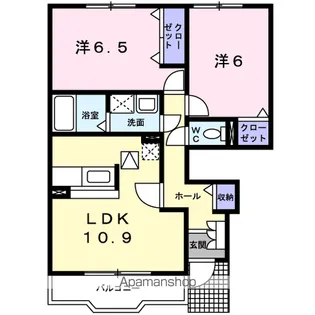 メゾン・サントウC棟【1階】の間取り