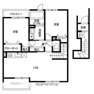 アンプルール リーブル サクラージュⅡ【202号室】の間取り