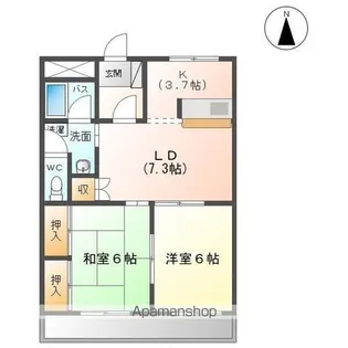 サンティアラB【3階】の間取り