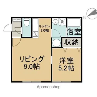 HAMPTON【202号室】の間取り