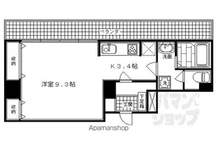 E.ZE.御所南【503号室】の間取り
