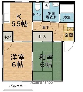 パレスモモセ A【102号室】の間取り
