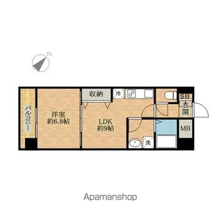 ヴィータローザ横浜吉野町【9階】の間取り