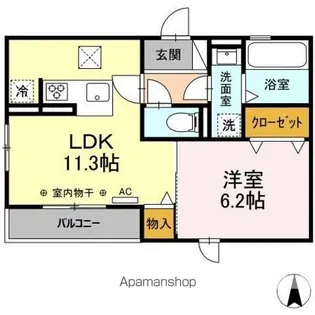 DーHILLS領家【1階】の間取り