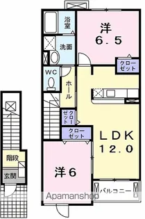 プラシードB【2階】の間取り
