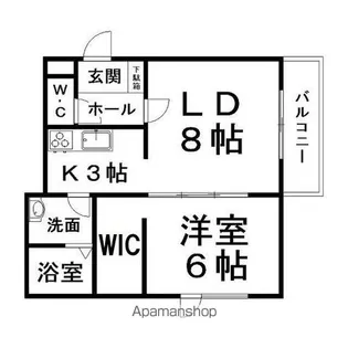 リバーサイドラピュタノース【2階】の間取り
