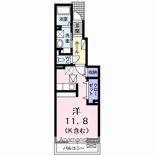 カーサ アルベロディピノB【1階】の間取り