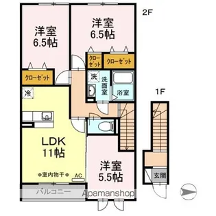 アクア・ミル B【2階】の間取り