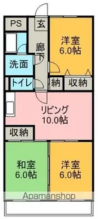 グランドール水附【4階】の間取り