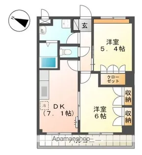 グランドール・南ヶ丘【205号室】の間取り