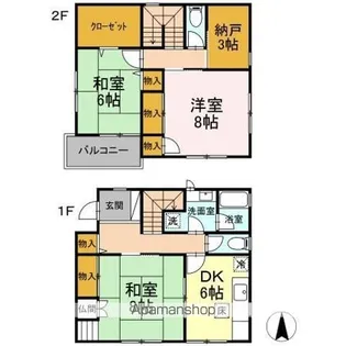 岡山県岡山市南区浜野2丁目【一戸建】の間取り