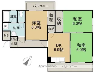 第2コーポ田中【201号室】の間取り