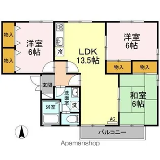 ベイサージュ・22 B棟【2階】の間取り