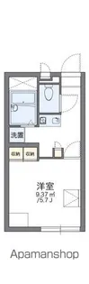 レオパレスニュー北府【106号室】の間取り