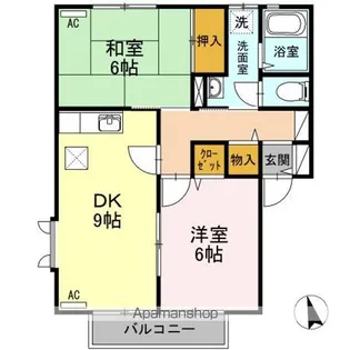 フレッシュグリーン21A【1階】の間取り