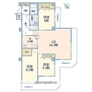 マンション荻窪台【4階】の間取り