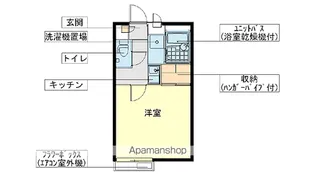 レオパレスJ Kクローバー【1階】の間取り