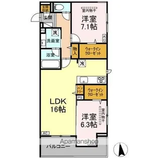 GRAND VIEW KAI【3階】の間取り