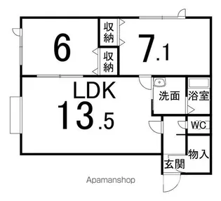 ルミエールF【1階】の間取り