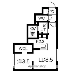 エアフォルク学園前【1階】の間取り