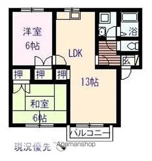 ウイングヒルズ21【103号室】の間取り