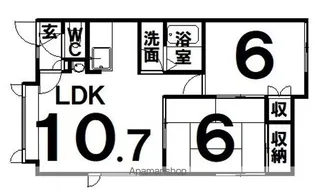 メゾンイーストヒル【2階】の間取り
