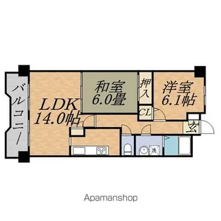 アジエステート大通西プラザ【3階】の間取り