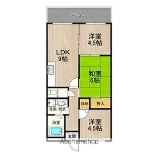 カーサフィオーレ壱番館【5階】の間取り