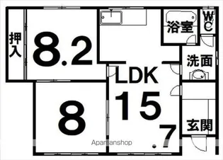 第1リバーハイツ322【102号室】の間取り