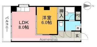 コーポ朝日Ⅵ【5階】の間取り