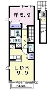 パステーク・古川 A棟【2階】の間取り