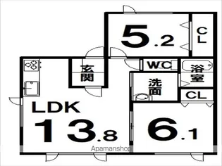 エーコーエピオンⅢ【203号室】の間取り