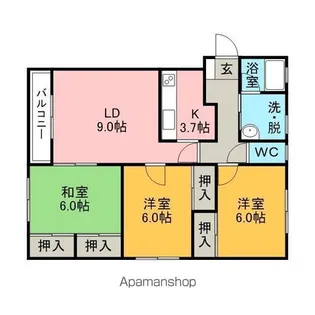アラモード【2階】の間取り